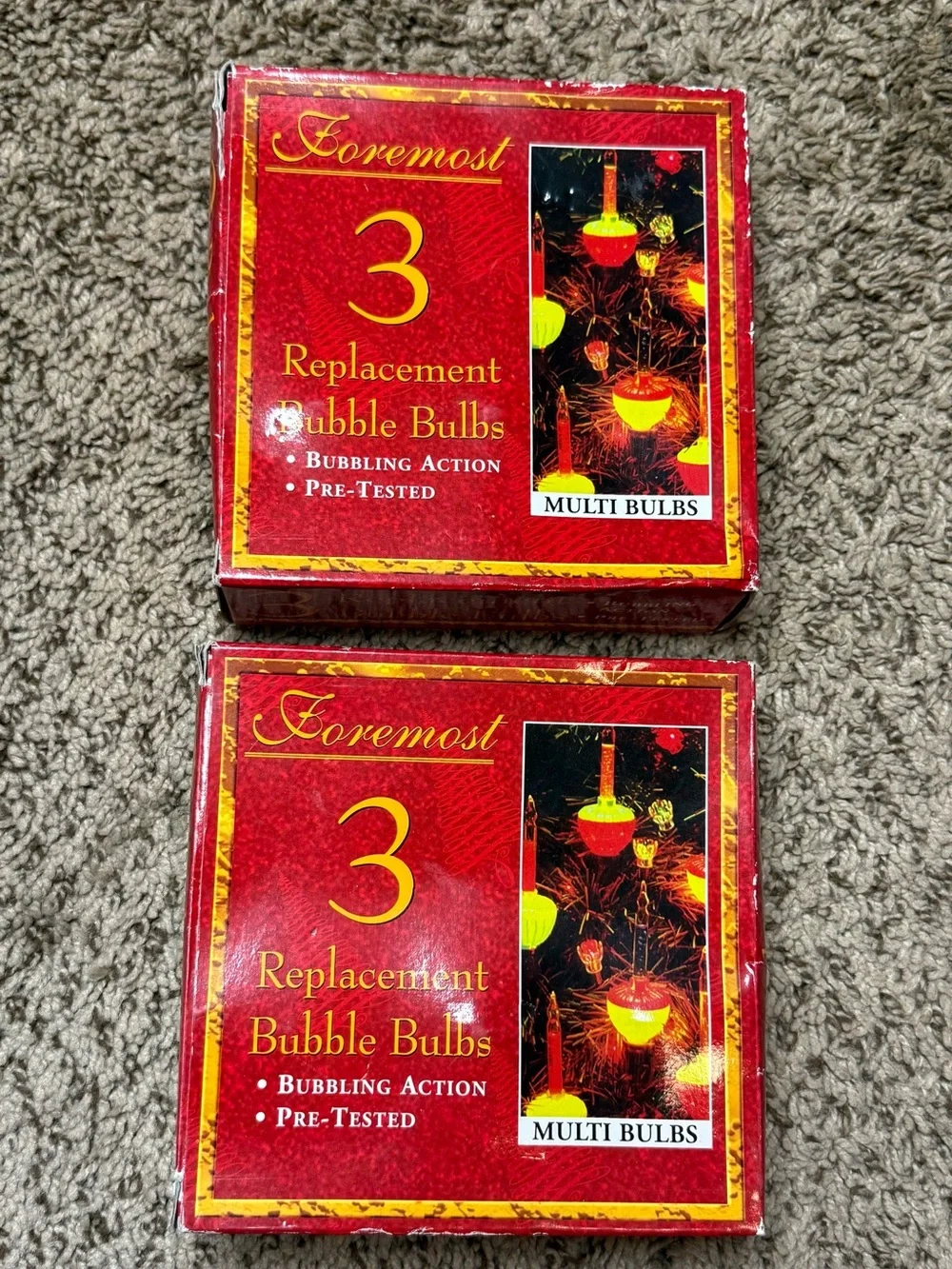 Vintage 2 Boxes Replacement Bubble Bulbs Foremost Christmas String Night Lights